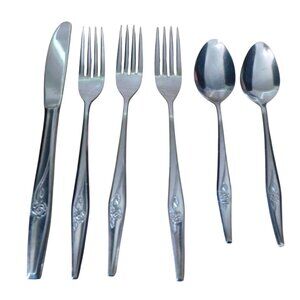 Creative Manor Stainless Steel Japan Spritely Rose Pattern Flatware Lot Forks